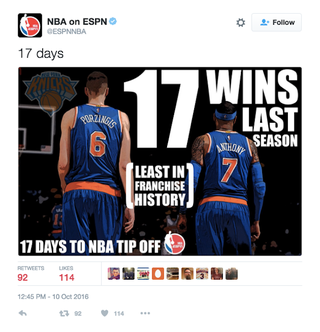 Illustration for article titled This Rude Tweet About The Knicks Is Factually Wrong But Spiritually Correct